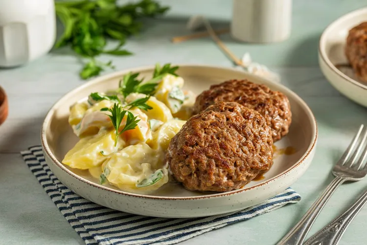 Rissoles with potato salad
