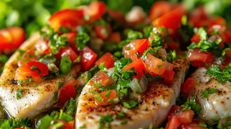 Roast chicken with tasty salsa
