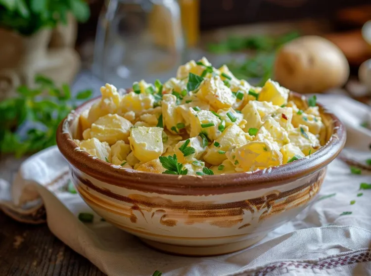 Roasted chat potato and herb salad