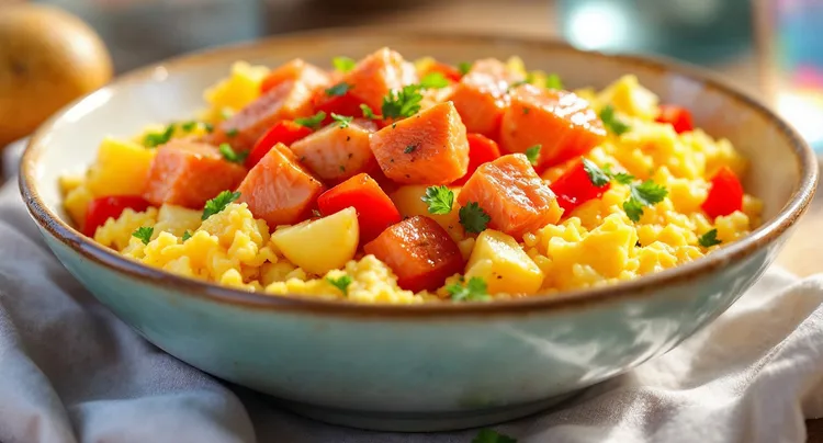 Salmon & potato scramble