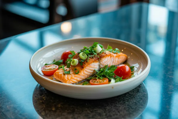Salmon with parsley salad