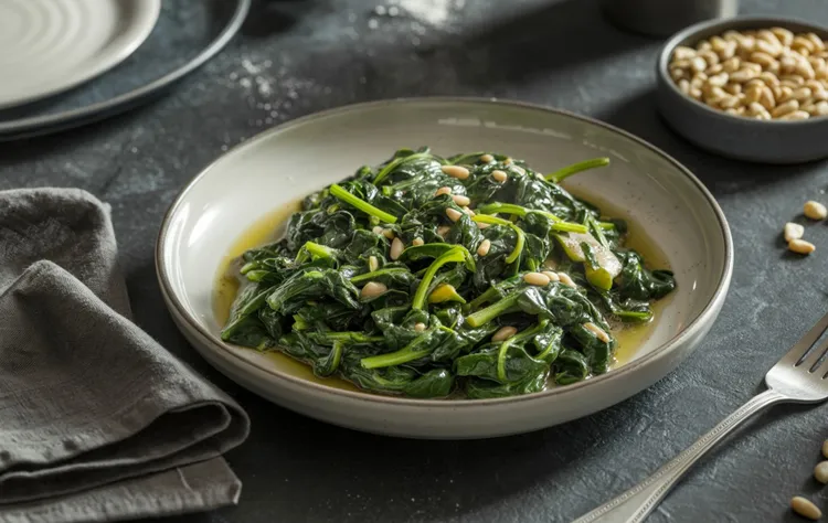 Sautéed spinach with pine nuts