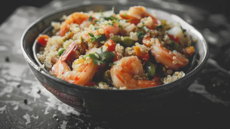 Shrimp fried quinoa