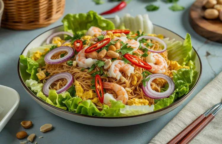 Shrimp & peanut noodles