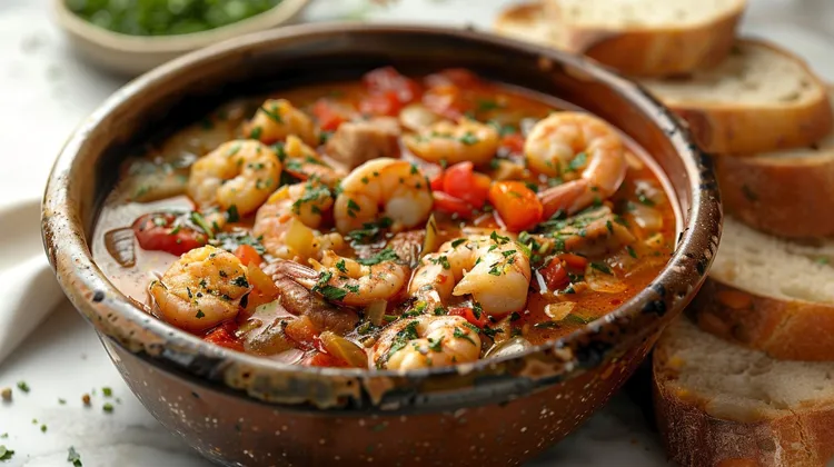 Shrimp provencal with basil and tomatoes