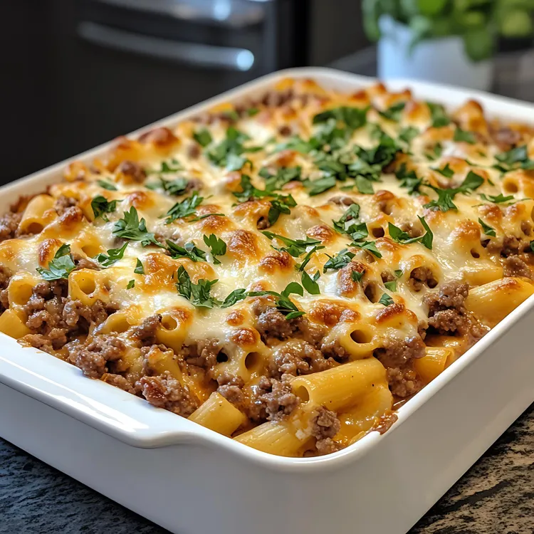Skinny cheeseburger casserole