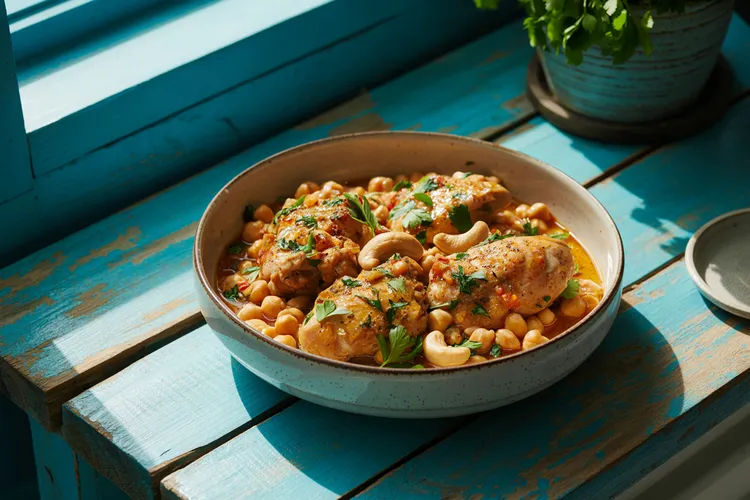 Slow-cooker chicken and chickpea curry