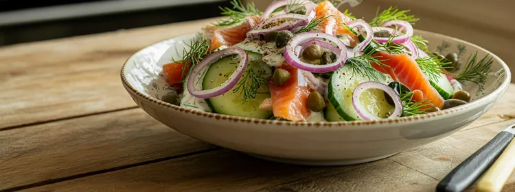 Smoked salmon and cucumber salad