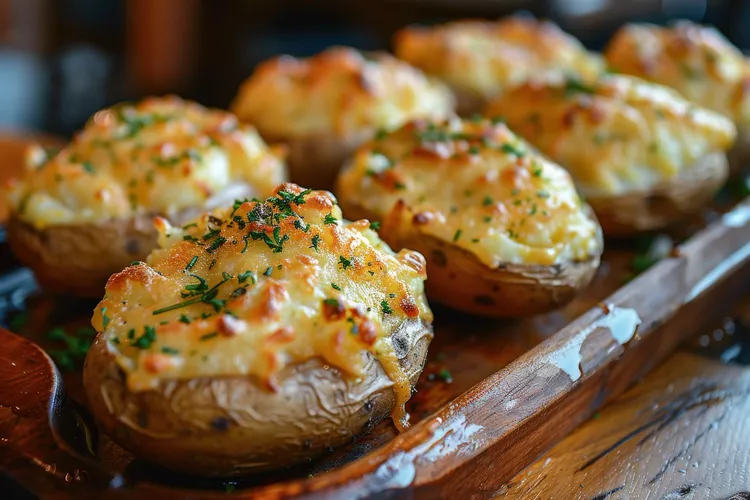 Smoked salmon and sour cream jacket potatoes