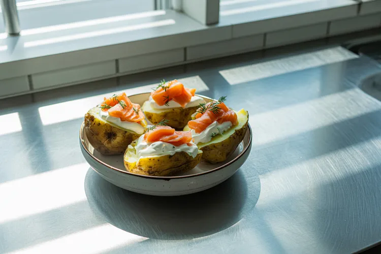 Smoked salmon potatoes