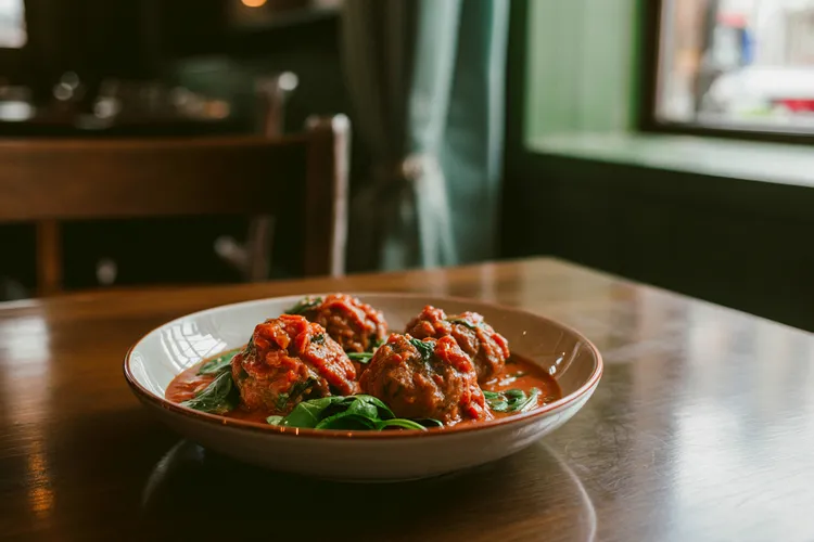 Spicy pork meatball casserole
