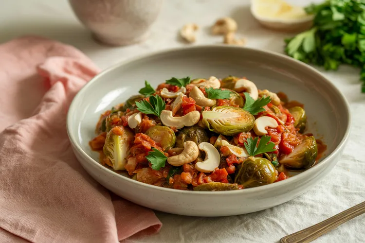 Vegan brussels sprouts stew