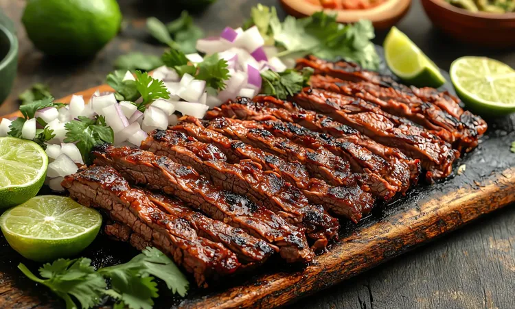 Grilled carne asada with citrus marinade