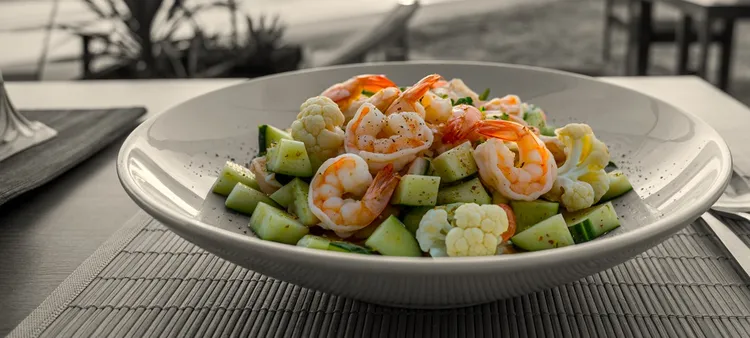 Shrimp & cauliflower salad