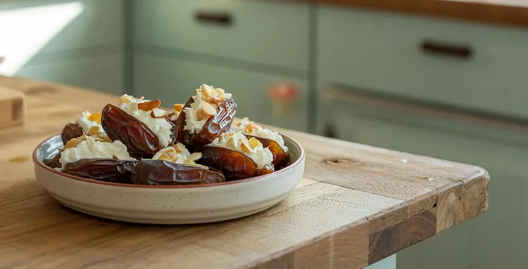 Almond & goat cheese-stuffed dates