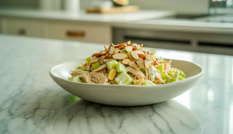 Almond chicken salad with celery