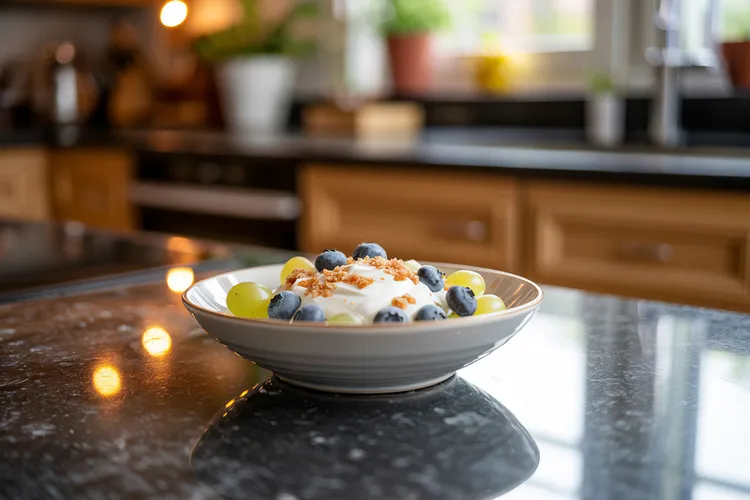 Blueberry and grape cream parfait