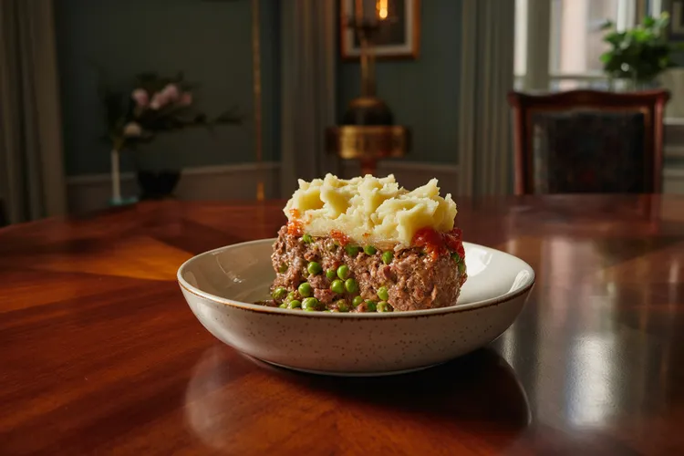 Meatloaf topped with cheesy mash