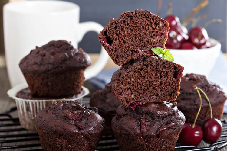 Cherry and chocolate muffins