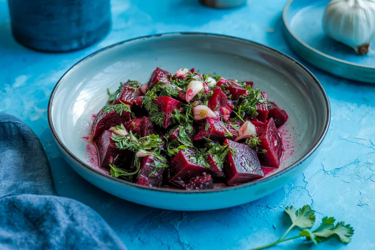Roasted beets with garlic