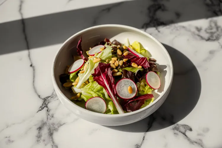 Red leaf lettuce salad