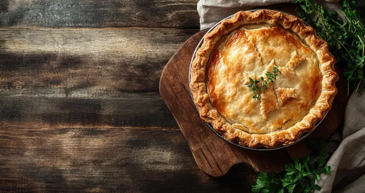 Cheese, egg & bacon pie