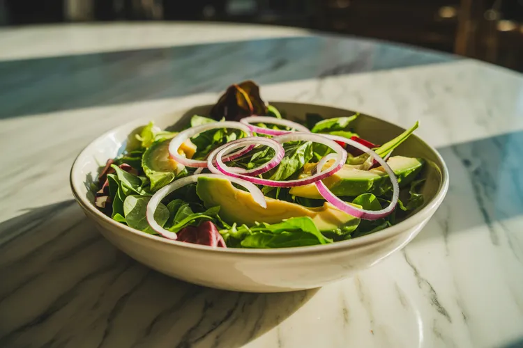 Avocado and greens salad