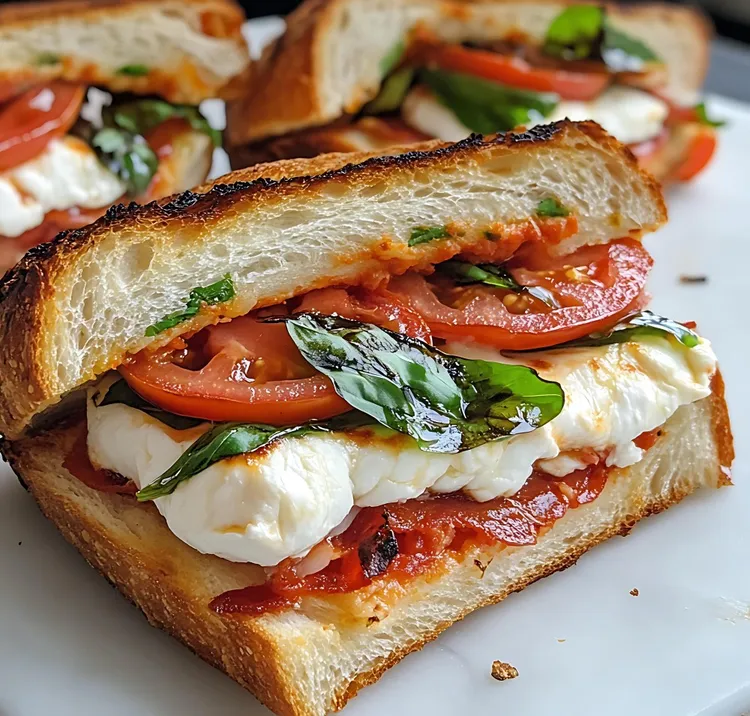 Tomato mozzarella sandwich