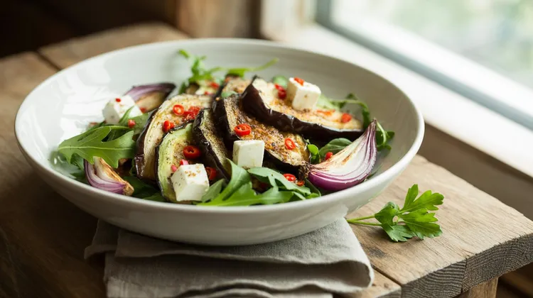 Eggplant and feta  salad