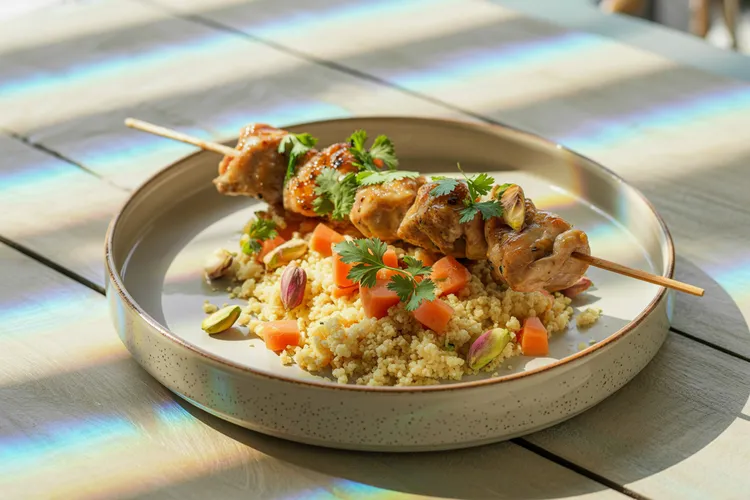 Garlic chicken skewers