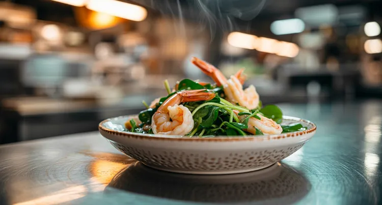 Garlic shrimps with lemon
