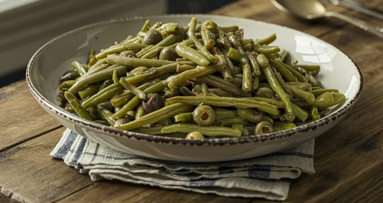 Green beans with olives and capers