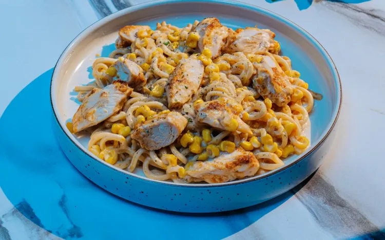 Gluten-free chicken and corn pasta