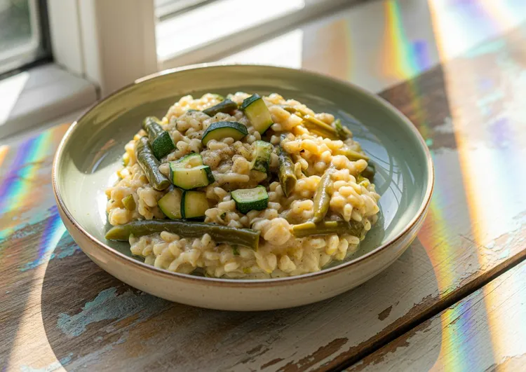Primavera barley risotto