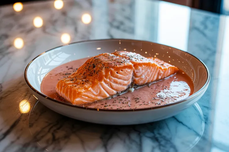 Raspberry-glazed salmon