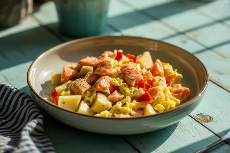 Salmon & potato scramble