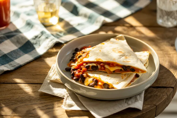 Black bean and cheese quesadillas