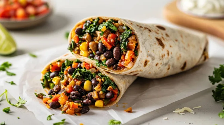 Vegan black bean wrap