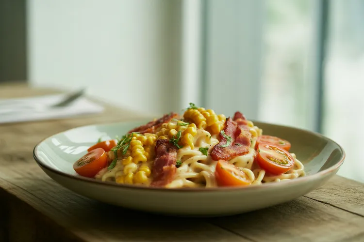 Bacon corn pasta