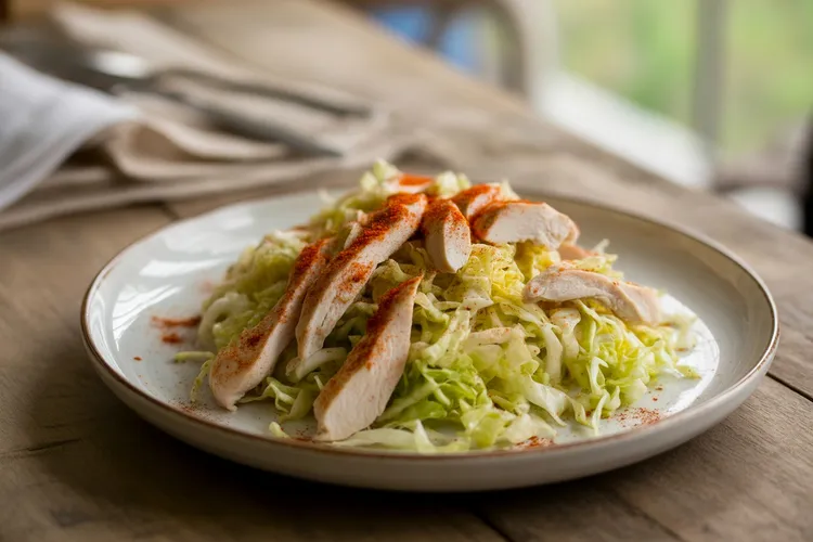 Chicken cabbage salad with paprika