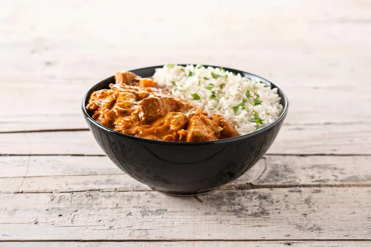Chilli beef with coconut rice