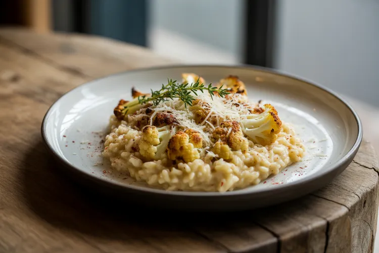Citrusy cauliflower risotto