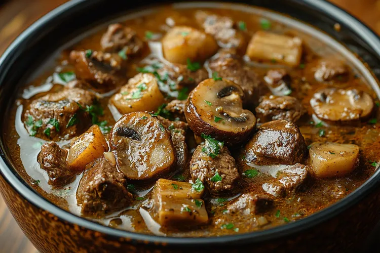 Creamy beef with mushrooms