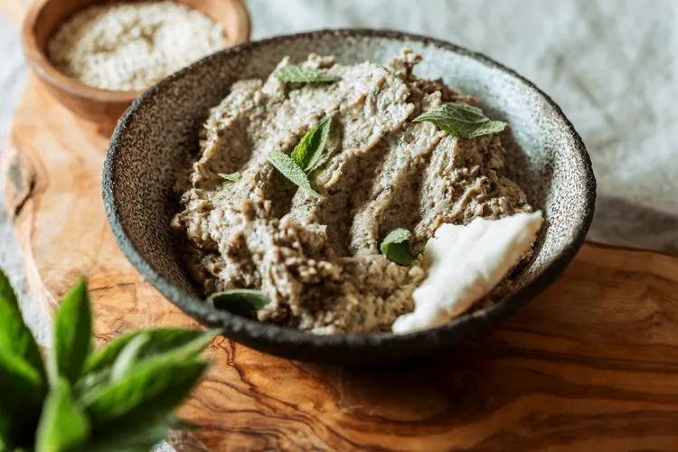 Eggplant dip (kashk-e baadenjaan)