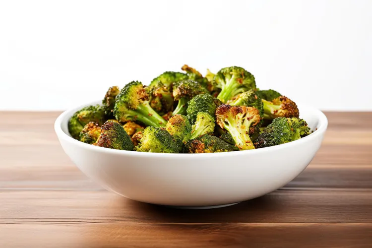Fried broccoli with red pepper