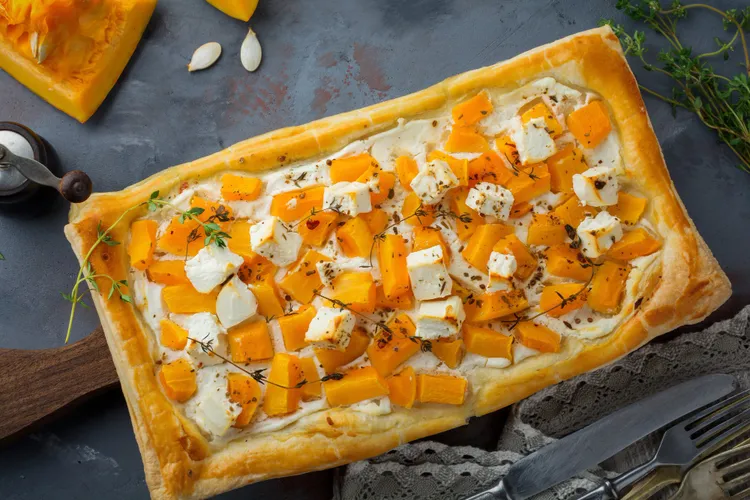 Roast pumpkin & feta pies