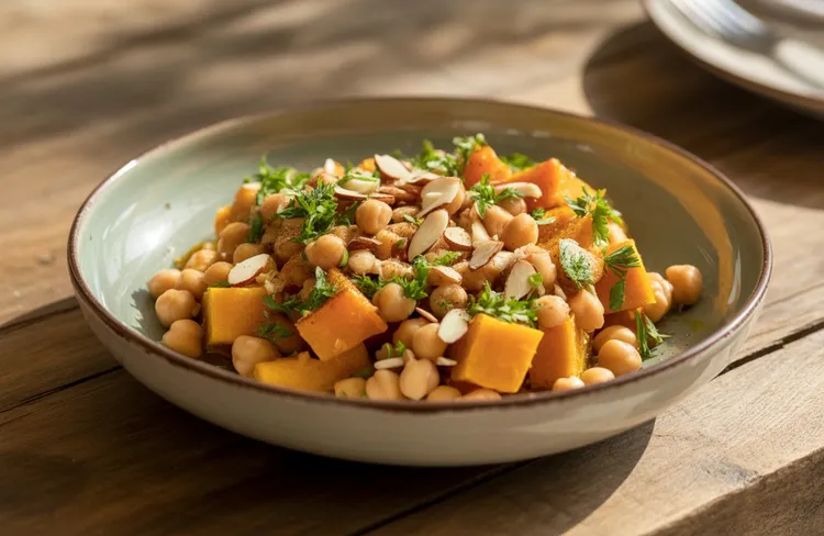 Roasted pumpkin and chickpea salad