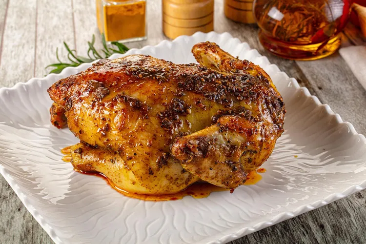 Slow-roasted lemon and paprika chicken