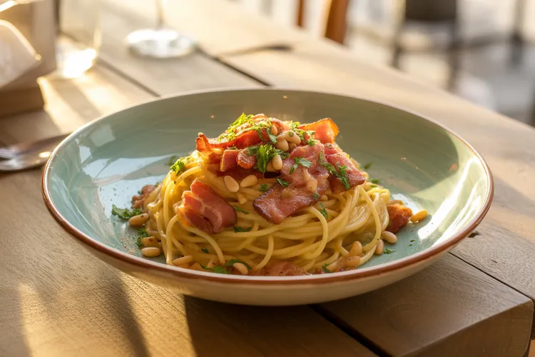 Spaghetti with bacon