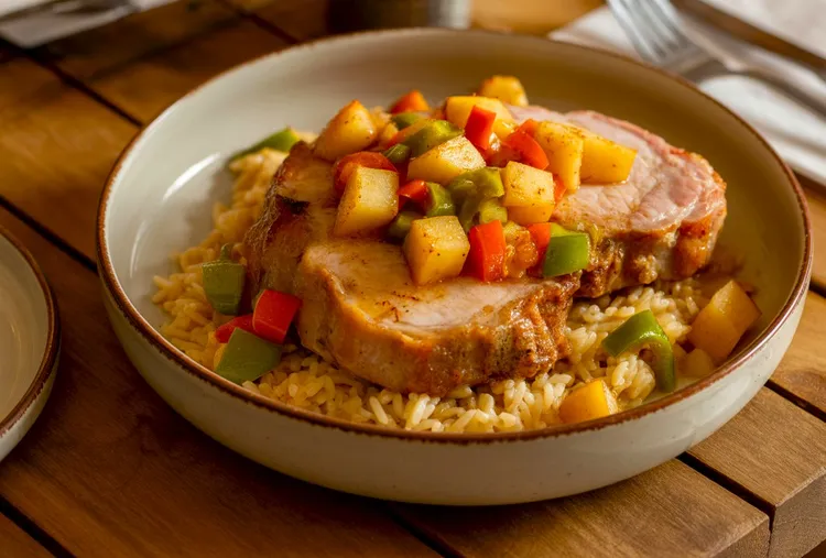 Pork chops with rice